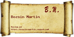 Bozsin Martin névjegykártya